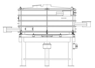 Illustration vibrating screen in a profile view
